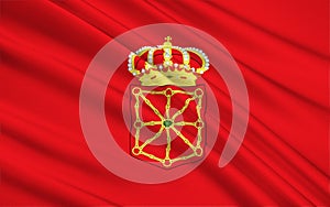 The flag of the Navarra, Spain photo