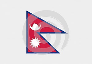 Flag of Nepal, featuring a distinctive non-rectangular design with