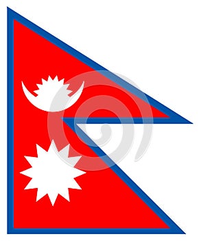 Flag Of Nepal. Nepal flag. photo