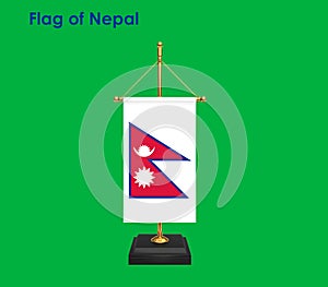 Flag Of Nepal, Nepal flag, National flag of Nepal. table flag of Nepal