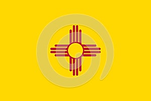 Flag of New Mexico. Official colors. Flat vector illustration