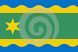 Flag of Noardeast-Fryslan Municipality (Friesland, Frisia or FryslÃÂ¢n province, Kingdom of the Netherlands, Holland) photo