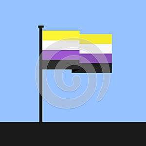 Flag of non-binary and nonbinary sex and gender with no binary sexual identity.