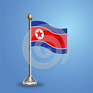 Flag of Nouth Korea. National symbol, vector illustration