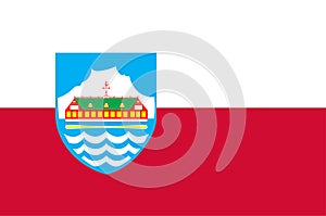 Flag of Nuuk is the capital city of Greenland in Denmark Kingdom