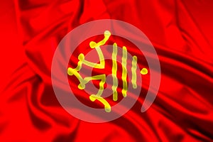 The flag of Occitania Rippled