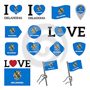 Flag of Oklahoma. Set of vector Flags