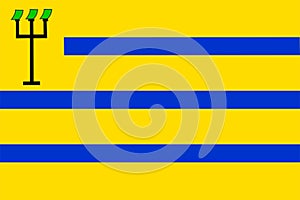 Flag of Oostzaan Municipality (North Holland or Noord-Holland province, Kingdom of the Netherlands, Holland