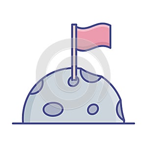 Flag outline with color fill inside vector icon which can easily modify or edit photo