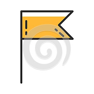 Flag outline icon. Achivement icon concept. Vector illustration