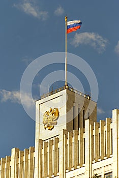 Flag over the House of the government of Russia