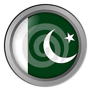Flag Pakistan round as a button
