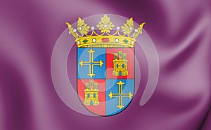 Flag of Palencia city, Spain. 3D Illustration