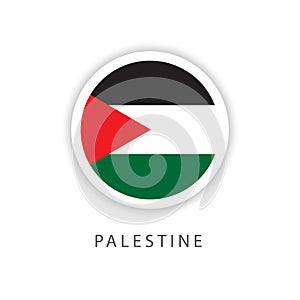 Palestine Button Flag Vector Template Design Illustrator