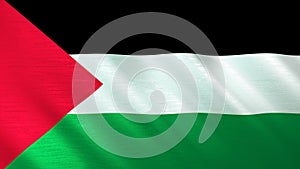 The flag of Palestine. Shining silk flag of Palestine. High quality render. 3D illustration