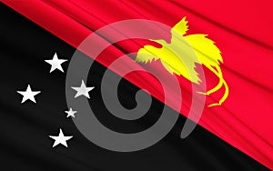 Flag of Papua - New Guinea, Port Moresby, Melanesia