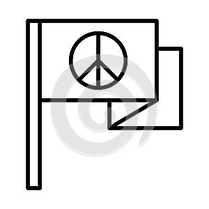 Flag peace symbol, human rights day, line icon design