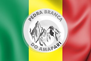 Flag of Pedra Branca do Amapari Amapa, Brazil. 3D Illustration