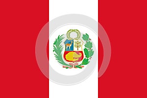 Flag of Peru in official rate and colors, vector