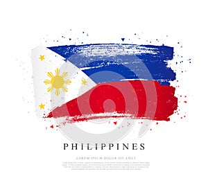 Flag of the Philippines. Brush strokes. Independence Day