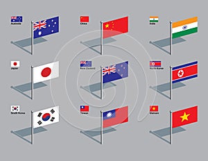 Flag Pins - Asia, Pacific photo