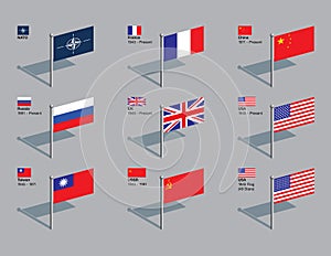 Flag Pins - NATO and UN Security Council