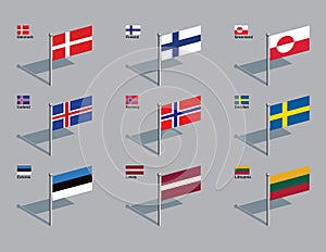 Flag Pins - Nordic, Baltic photo