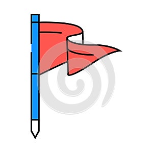 flag pointer map location icon color illustration