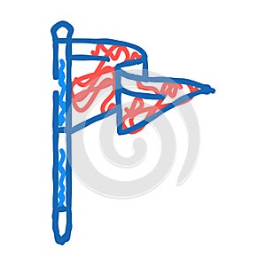 flag pointer map location icon doodle illustration