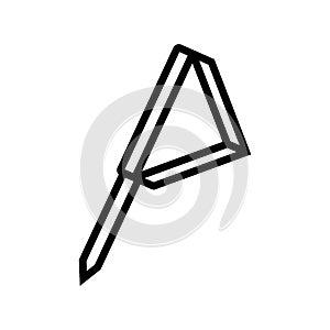 flag pointer map location line icon vector illustration