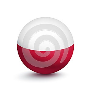 Flag of Poland in the form of a ball