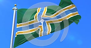 Flag of Portland city, city of United States of America - loop