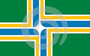 Flag of Portland in Oregon, USA