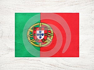 Flag of Portugal. Beautiful greeting card. Closeup