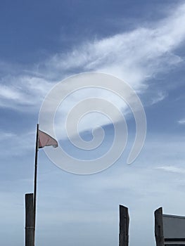 flag prohibiting bathing on an Argentine beach