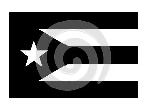 Flag of Puerto Rico. Black and white EPS Vector File