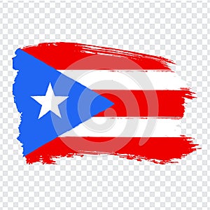 Flag of Puerto-Rico  from brush strokes. Flag Puerto-Rico on transparent background for your web site design, logo, app, UI.
