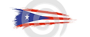 Flag of Puerto Rico in grunge brush stroke
