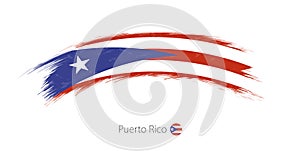 Flag of Puerto Rico in rounded grunge brush stroke