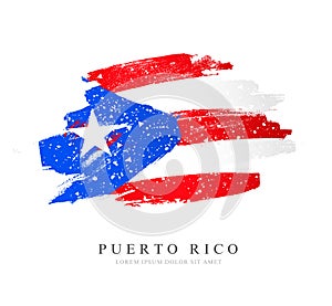 Flag of Puerto Rico. Vector illustration on white background. Independence Day