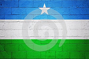 Flag of Puntland painted on a wall