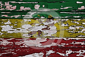 Flag of Rastafari painted on a wooden board photo