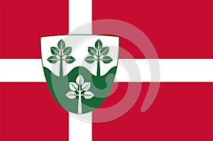 Flag of Rebild in North Jutland Region of Denmark