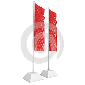 Flag Red Expo Banner Stand. 3D