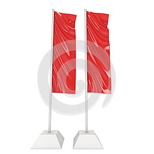 Flag Red Expo Banner Stand. 3D