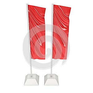 Flag Red Expo Banner Stand. 3D