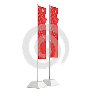 Flag Red Expo Banner Stand. 3D