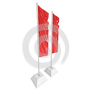 Flag Red Expo Banner Stand. 3D