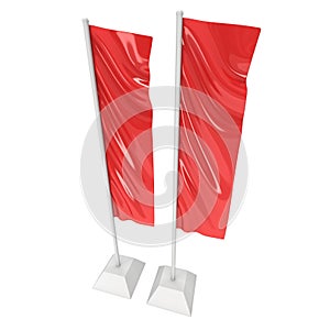 Flag Red Expo Banner Stand. 3D