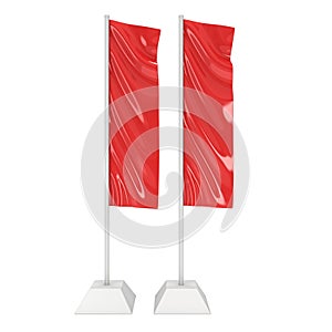 Flag Red Expo Banner Stand. 3D